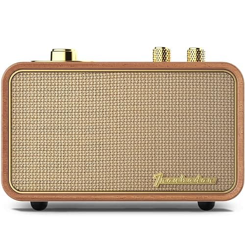 TRENBADER Retro Bluetooth Speaker Vintage Bluetooth Speaker Small Wireless Old Fashion Style, AM/FM Tunning Dial,Electronics for Home, Perfect for Cafe,Restaurant,Vintage Store, Bedroom(Retro Wood) thumbnail 8