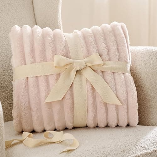 Bedsure Living Room Decor Home Crystal Pink Throw Blanket Gifts for Women Men, Soft Fluffy Fleece Cozy Fuzzy Plush Warm Couch Bed Blanket, Bedroom Spring Decor Pink Gifts for Him Her, 50x60 thumbnail 8