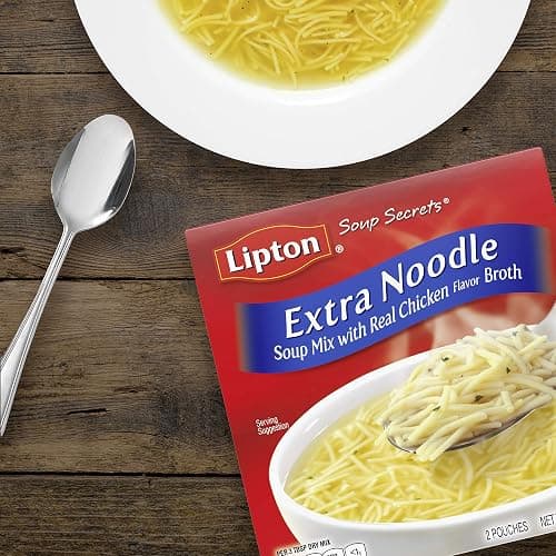 SOUP SECRETS Lipton Instant Soup Mix For a Warm Bowl of Soup Extra Noodle Soup Made With Real Chicken Broth Flavor 4.9 oz 2 ct, Pack of 12 thumbnail 13