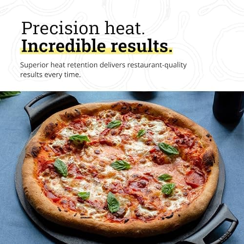 Lodge Seasoned Cast Iron Pizza Pan 15 Inch - Pre-Seasoned, Round Pizza Pan with Dual Assist Handles - Even Heat Distribution- PFAS-Free, Non-Toxic Cookware - Oven Safe thumbnail 5