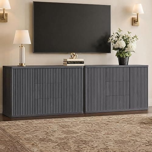 SICOTAS Buffet Cabinet with Storage 54.7" Large Modern Accent Storage Cabinet with Doors and Shelves Wooden Fluted Sideboard Credenza Buffet Table Coffee Bar for Living Room Kitchen Dining Room thumbnail 8