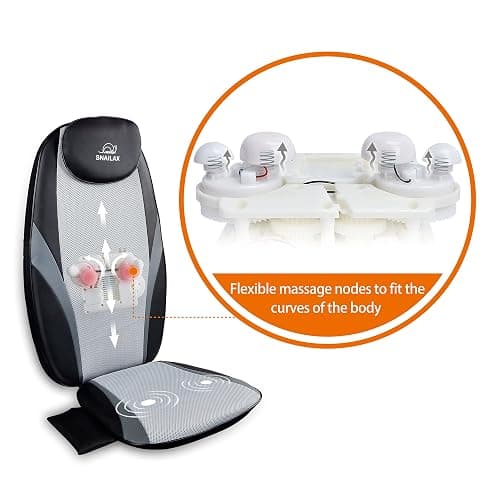 Snailax Shiatsu Back Massager with Heat Massage Chair Pad Kneading Back Massager for Pain Relief Deep Tissue Chair Massage Pad for Office Home, Gifts for Dad,Mom thumbnail 4