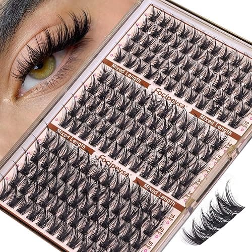 Focipeysa Wispy Lash Clusters Fairy Lashes 12-16mm Eyelashes Clusters Natural Look Lashes Extensions Salon Effect Individual Eyelash Extensions DIY Lash Extension at Home - Image 1