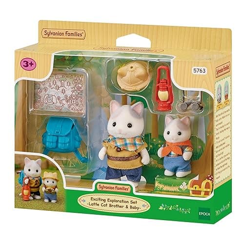 Sylvanian Families - 5763 Hermano y Babé Gato Latte, Vamos a Explorar
