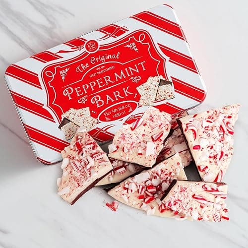 Kiri & Sons Handmade Layered Original Dark and White Chocolate Peppermint Bark - 1Lb Holiday Bark Assorted Squares - Christmas & Winter Candy, Sweets Gift Tin, Old Fashioned Treat, Stocking Stuffer thumbnail 2