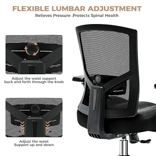 600lbs Big and Tall Office Chair,Oversized Ergonomic Breathable Mesh Desk Chair with W-Shape Thicken Seat Cushion,Computer Chair with Upgraded 4D Armrest,Lumbar Support for Heavy People All Day thumbnail 7