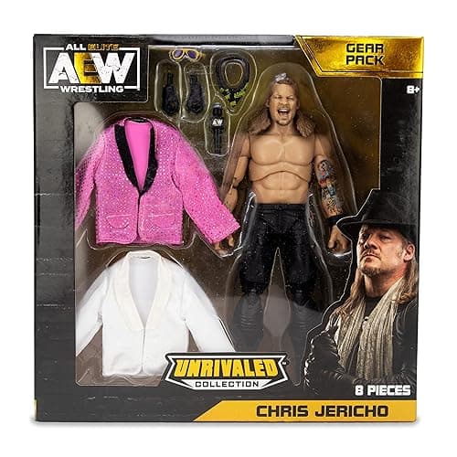 All Elite Wrestling Unrivaled Collection Chris Jericho Gear Pack - 6.5-Inch AEW Action Figure - Series 5 - Amazon Exclusive thumbnail 2