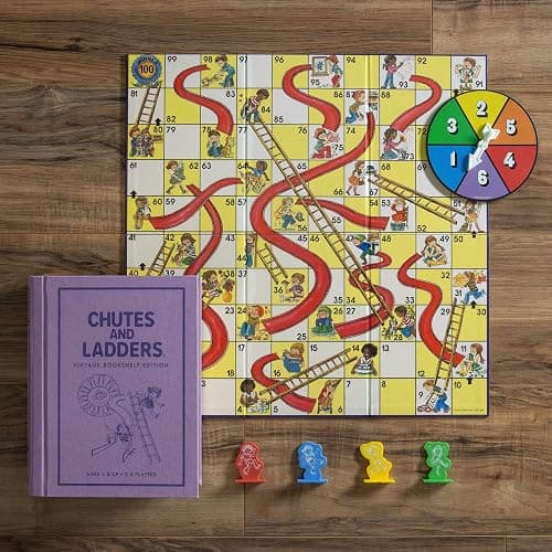 WS Game Company Chutes and Ladders Vintage Bookshelf Edition, Decorative Library Case with Slipcover, Nostalgic 1979 Design, Family Board Games for Collectors & Kids Ages 3+ - Image 1