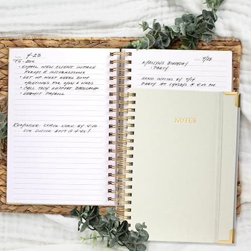 Aesthetic Thick Spiral Notebook Journal For Women in B5 Format - Modern Linen Hardcover College Ruled Note Book With 300 Lined Pages - Perfect For Writing And Staying Organized at Work or School thumbnail 2