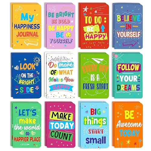 Cinrobiye 24 Pcs Mini Colorful Notebooks, Funny Motivational Journals Notepads Inspirational Notepads Small Pocket Notebook for Kids Teacher School Office Gift Bulk Prizes Travel Supplies (Colorful) - Image 1