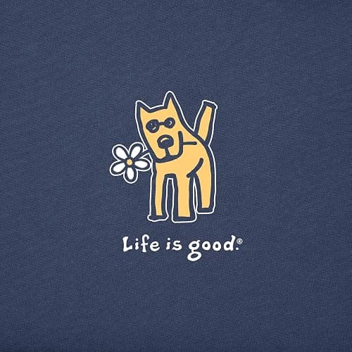 Life is Good Women's Vintage Crusher Tee Rocket with Daisy, Heather Gray thumbnail 3