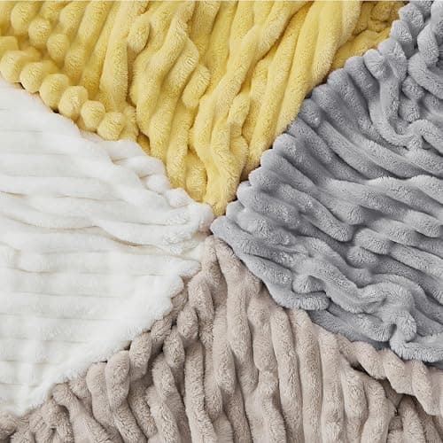 Bedsure GentleSoft Grey Throw Blanket for Couch - Cozy Soft Blankets for Women, Cute Small Fleece Throws for Girls, Light Grey, 50x60 Inches thumbnail 8