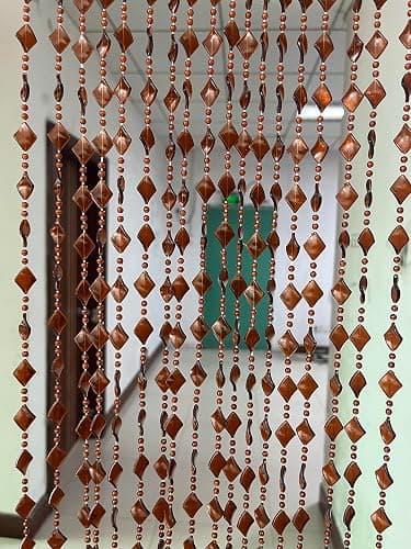 ZiDeTang Acrylic Maple Leaves Diamond Décor Beaded Door Curtain String Doorway Room Divider Window Tassel Blind Screen Panel (39.3"x76.7",Brown) thumbnail 2