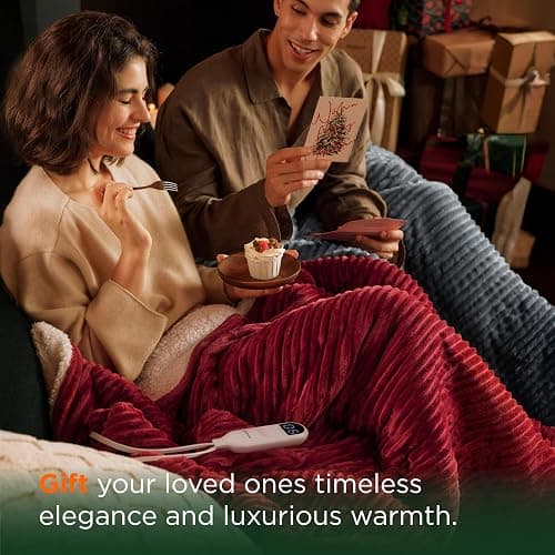 Bedsure GentleSoft Heated Blanket Electric Throw - Soft Ribbed Flannel Electric Blanket, Heating with 4 Time Settings, 6 Heat Levels, 3 hrs Timer Auto Shut Off, Gifts for Grandma (50x60 inches, Grey) thumbnail 9