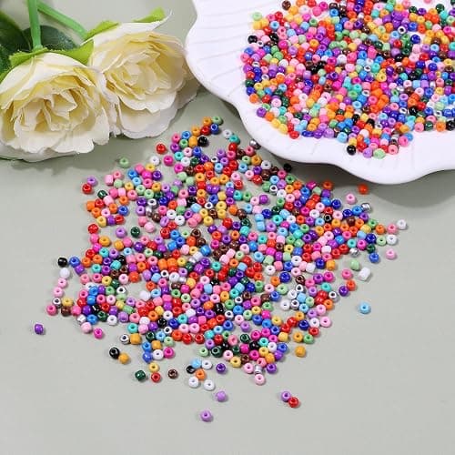 Ywmimn 28 Colors 3mm Seed Beads, 7200PCS Glass Seed Beads Kit for Jewelry Making, Craft and Bracelet Making thumbnail 6