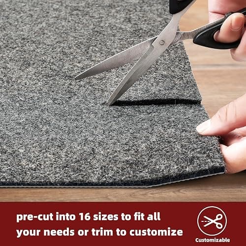 BAGAIL Felt and Natural Rubber Backing Rug Pads 1/4” Thick, 8 x 10 Ft Non Slip Carpet Gripper Keep Rugs in Place, Under Area Rug Protective Cushioned Pads, Carpet Runners, Hardwood Floors Protection thumbnail 5