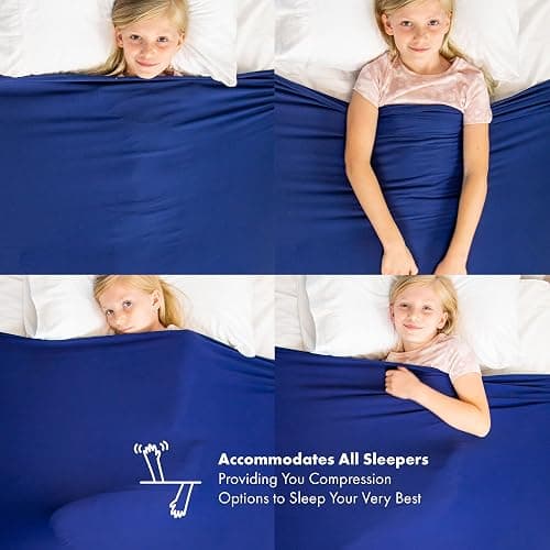 Harkla Compression Sheet for Kids - Full Compression Sheets for All Night Comfort - Breathable and Stretchy, Great for a Calming Sleep Experience - Sensory Bedsheets for Kids - Makes Great Gifts thumbnail 4