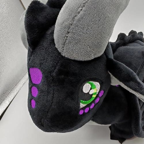 EASELR Wings of Fire Dragon Plush Toy Rainwing Dragon Stuffed Animals Pterosaur Plush Flying Dragon Pillow Plushies Gifts for Fans Kids Boys Girls (Nightwing) thumbnail 2