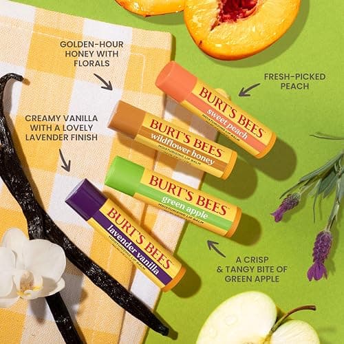 Burt's Bees Christmas Gifts - Garden Party Lip Balm Set for Stocking Stuffers, With Responsibly Sourced Beeswax, Natural Origin Lip Treatment, 4 Tubes, 0.15 oz. thumbnail 5
