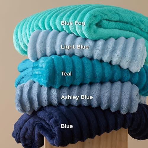 Bedsure GentleSoft Blue Fleece Blanket for Couch - Cozy Soft Blankets for Women, Cute Small Throws for Girls, Spring Decorations for Home, Light Blue, 50x60 Inches thumbnail 7