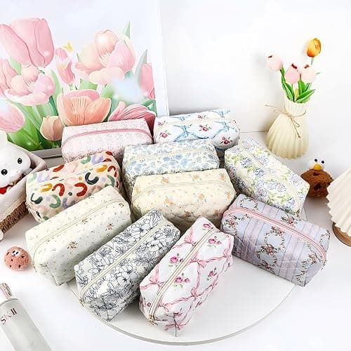 OZAOZ Pencil Case Office College School Storage Bag Pouch Holder Box Organizer Makeup Pouch Cosmetic Bag Aesthetic Cute Pen Case for Girls Boys Kids (A) thumbnail 4
