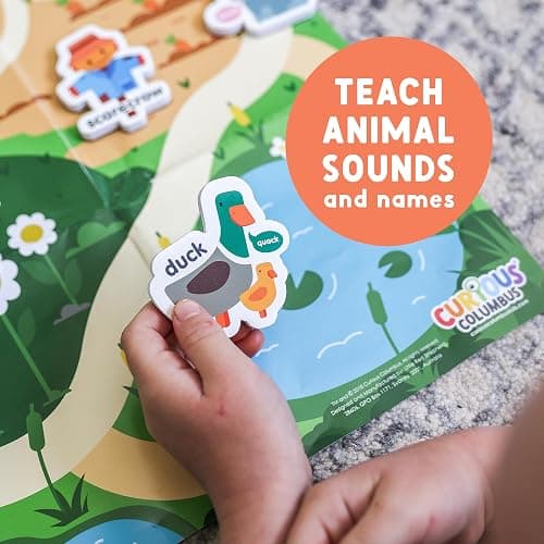 Curious Columbus Fridge Magnets for Toddlers 1-3 Year Olds | Farm Animal Refrigerator Magnets for Kids| Baby ABC Learning and Educational Toys from Babies to Preschool thumbnail 9