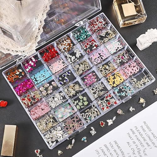 Noverlife 2 Pack 36 Grids Clear Plastic Organizer Box, Jewelry Craft Storage Container Bead Holder Nail Charm Organizer, Rock Collection Box for Fishing Tackles, Acrylic Earring Display Case for Girls thumbnail 2