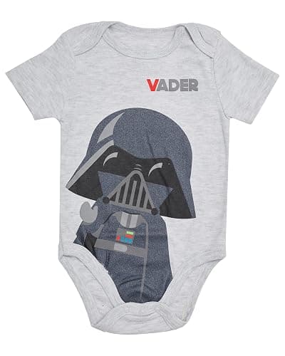 STAR WARS Baby Boys Bodysuit 5-Pack - Baby Bodysuits With Darth Vader, Boba Fett, Yoda, C-3PO, R2-D2 - Baby thumbnail 4