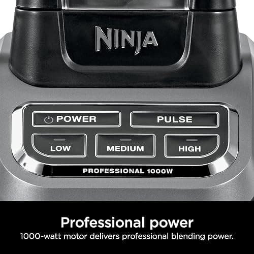 Ninja Professional Blender 1000W, Total Crushing Technology- Smoothies, Ice Crushing & Frozen Fruit, Full-Size Countertop Blender, 72-oz. Pitcher, Black & Grey, BL610 thumbnail 3