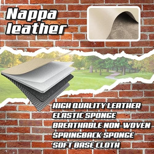 ADERN Car Seat Covers for Honda Accord 2000-2025, Premium Nappa Leather Car Seat Cover, Stylish Sport Seat Covers， Automobile Seat Cover Sets.(Standard 5 Seats/Beige) thumbnail 5