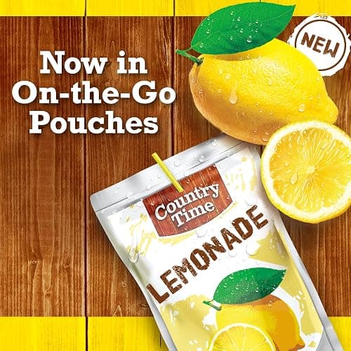 COUNTRY TIME Lemonade Ready to Drink Flavored Drink Pouches, 40 ct Pack, 4 Boxes of 10 Drink Pouches thumbnail 2
