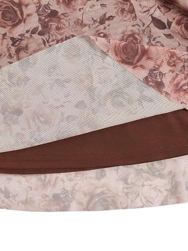 Verdusa Women's Y2k Gothic Flowy Skirts Boho Floral Print Mesh Going Out Outfits Long Maxi Skirt thumbnail 4