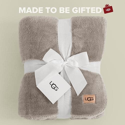 UGG Whitecap Plush Throw Blanket Fleece Soft Fluffy Throw Blankets for Couch or Bed, Home Decor, Luxury, Machine Washable, 50-inch x 70-inch, Light Grey Seal thumbnail 4