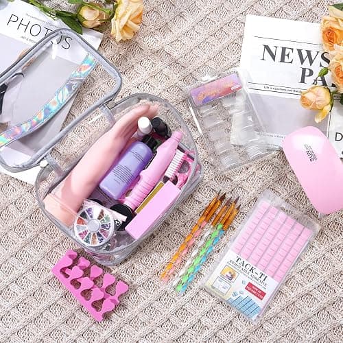 Acrylic Nail Kit for Beginners with Everything, Practice Hand & Storage Bag | Complete Acrylic Nail Starter Kit with Drill, Lamp, Acrylic Powder, Liquid Monomer and 12Color Glitter for Home Salon Gifting thumbnail 2