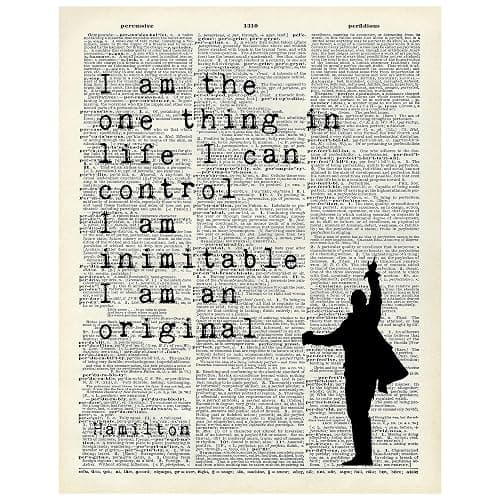 Hamilton Musical Quote Dictionary Art 11x14 - Broadway Wall Decor - Just You Wait Typography Print - Lin-Manuel Miranda Inspired Home Office Gift - Vintage Theater Fan Art - Unframed - Image 1