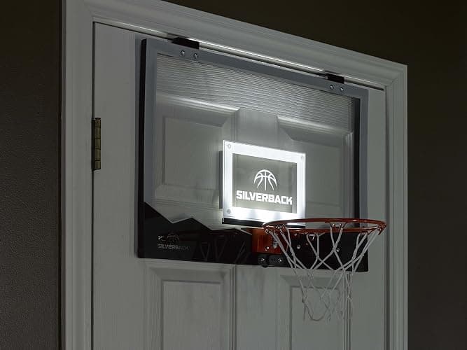 Silverback 23" LED Light-Up Over the Door Mini Basketball Hoop Includes Mini Basketball and Air Pump , Black thumbnail 3