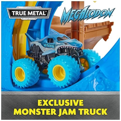 Monster Jam, Megalodon Loop of Doom Stunt Playset with Exclusive 1:64 Scale Die-Cast Monster Truck for Kids Toys for Boys Ages 3 4 5 6 and Up thumbnail 6