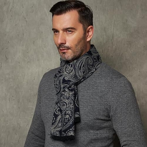CUDDLE DREAMS Men's Silk Scarves for Winter, 100% Mulberry Silk Brushed, Luxuriously Soft & Warm, Decent Box Packed thumbnail 9