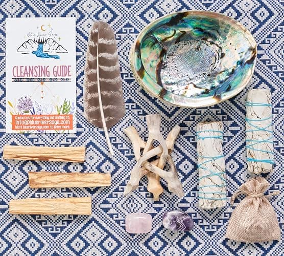 Home Cleansing & Smudging Kit with White Sage, Palo Santo, Abalone & Stand, Smudge Feather & Guide - Smudge Kit with Sage Smudge Sticks thumbnail 5