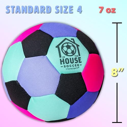U Scored Sports in The House Soccer Ball - Indoor Size 4 Padded Soccer Ball for Girls (Ages 3+), Boys (Ages 3+) & Adults - Bring Soccer Practice Home - Perfect for Juggling - Gift for Soccer Player thumbnail 3