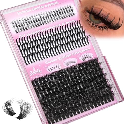 Volume Lash Clusters Spikes Eyelash Extensions Thick Lash Extensions DIY Eyelash Extensions at Home with Bottom Eyelash Clusters (12mm-19mm, 312Pcs in Total) - Image 1