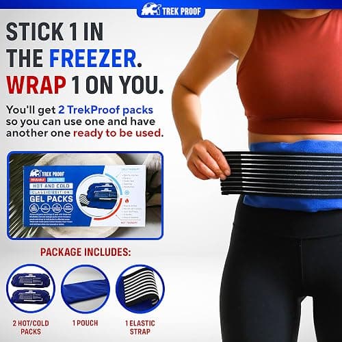 Trekproof Ice Pack (3-Piece Set) Reusable Hot and Cold Therapy Gel Wrap Support Injury Recovery, Alleviate Joint and Muscle Pain Rotator Cuff, Knees, Back & More thumbnail 3