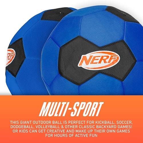 Nerf Mega Ball - 20" Inch Big Outdoor Kids Kickball, Soccer Ball, Dodgeball for Backyard Games - Giant Multi Sport Toy for Outdoor + Lawn Games - NO Pump Included thumbnail 5