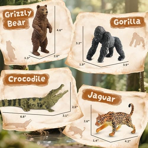 Zippytots 9 PCS Zoo Animal Toys for Kids 3-5 Realistic Plastic Wild Animal Figurine Toys Educational Learning Toy for Kids Boys Girls Toddlers thumbnail 4