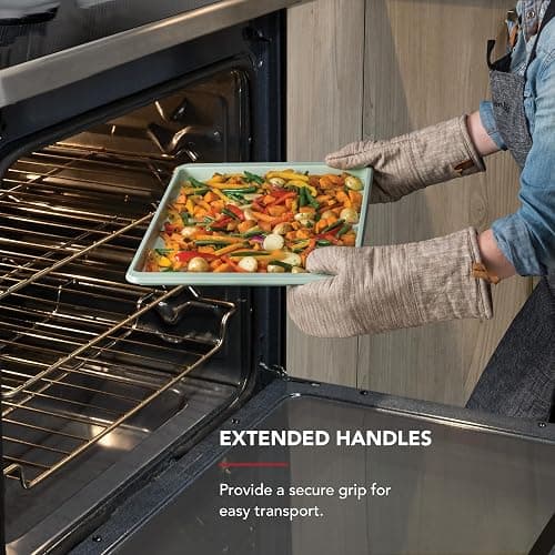 KitchenAid 13x18in Nonstick Aluminized Steel Baking Sheet, Pistachio thumbnail 6