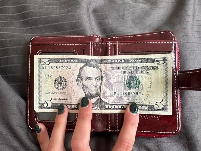 GGOOB Small Wallet for Women Zip Bifold Vintage Wallet Goth Purse Mini Leather Cash Wallets with Zipper Coin Pocket thumbnail 8