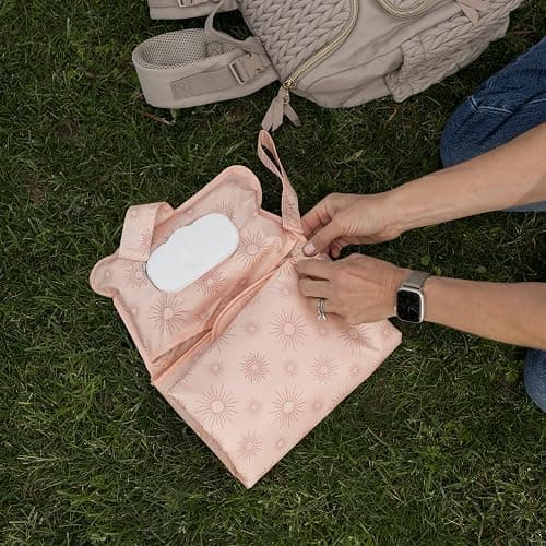 Tiny Twinkle Portable Diaper Changing Pad | Waterproof, Wipeable & Compact Baby Changing Pad for Travel | Smart Wipes Pocket & Organized Storage| Newborn Shower Gift (Shine) thumbnail 5