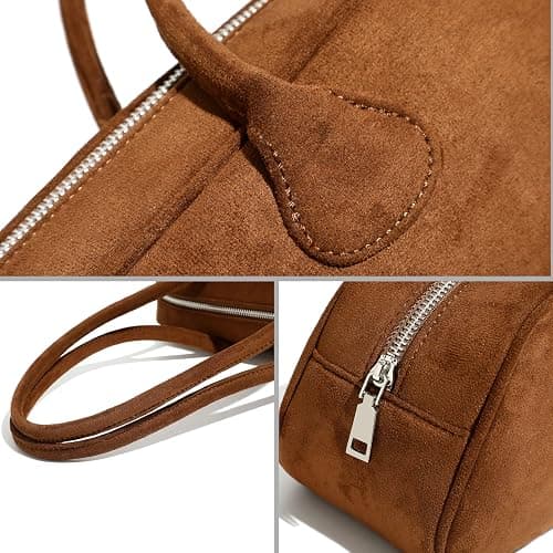 Stylor Women's East West Le Teckel Handbag - Apricot Suede thumbnail 5