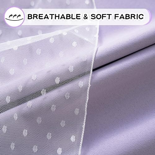 MYSKY HOME Cute Lilac Curtains for Girls Bedroom & Nursery Kids Purple Lavender Blackout Curtains Double Layer with Polka Dots Sheer, Grommet Tops, 52x84 Inch, 2 Panels thumbnail 7