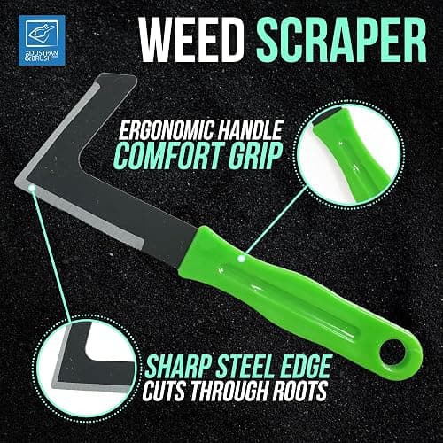 Ultimate Garden Weed Brush Set & Patio Cleaner Includes Metal Wire Broom, Angled Moss Brush with Built In Scraper Tool & Free Handheld Weed Remover Tool, Ideal for Driveway, Garden & Patio Cleaning thumbnail 8